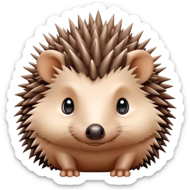 cute hedgehog with spiky back sticker