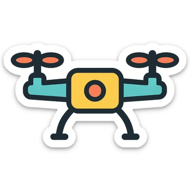 drone, color icon style, clean lines, modern, minimal, suitable for app icon sticker