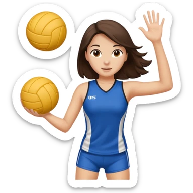 A brunette volleyball, girl sticker