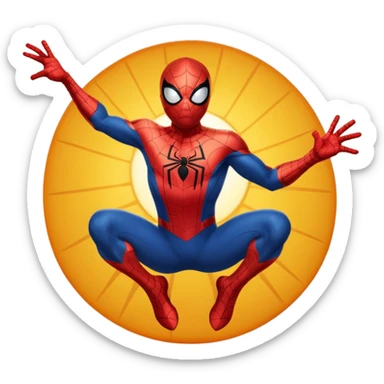 Spider-Man with the sun on him sticker