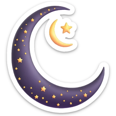 shiny pink crescent moon with sparkles sticker