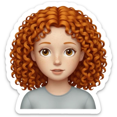 A ginger girl with curly hair in this style 👩🏼‍🦱 just the head no body sticker