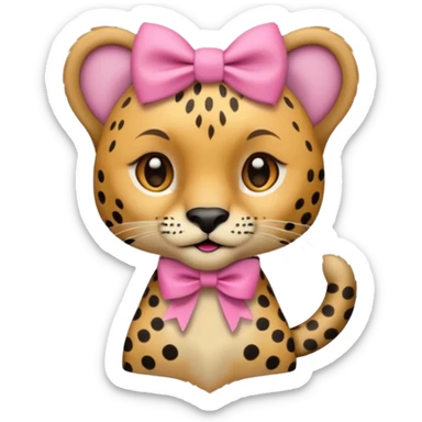 cheeta w a pink bow sticker