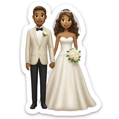 Tan bride and groom sticker
