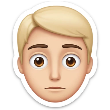 straight face rolling eyes  sticker