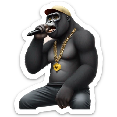 Gorilla rapper on stage sticker