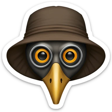 plague doctor mask no hat straight forward sticker