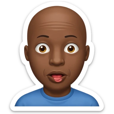 Bald black man drooling  sticker