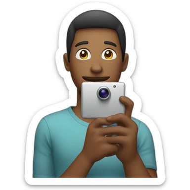 person taking picture with iphone sticker