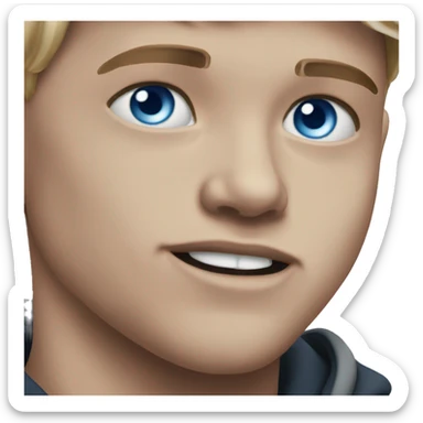 realistic blue eyed meme boy hot sticker