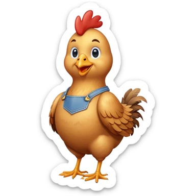 chicken wearing blue jeans  sticker
