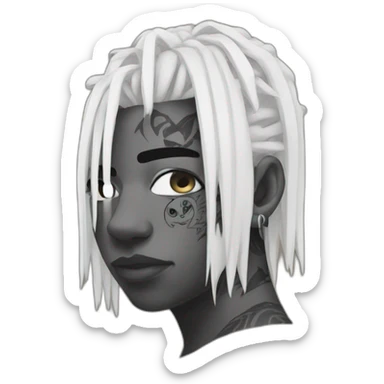 Xxxtentacion with tatoo and black and sticker