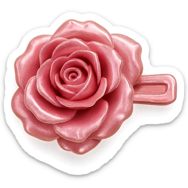 pink rose hair clip, glamorous and stylish sticker