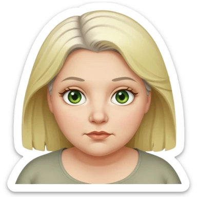 Overweight, blonde and grey haired female with golden green Hazel eyes having a bad week rolling eyes sticker