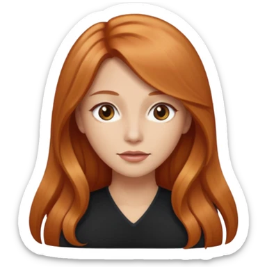 girlfriend with long dark strawberry blonde hair with brown eyes sticker