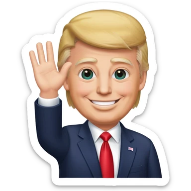President Trump waving sticker