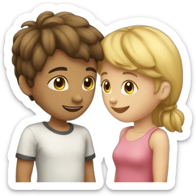 Boy girl friendship caring  sticker