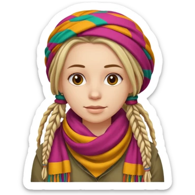 white girl with dreadlocks sticker