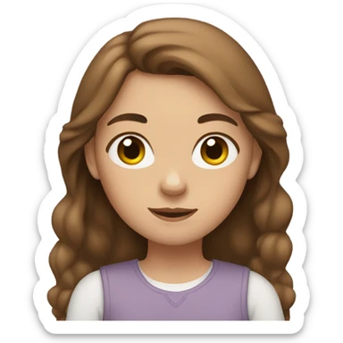 Girl with brown hair, holding 2 cats sticker