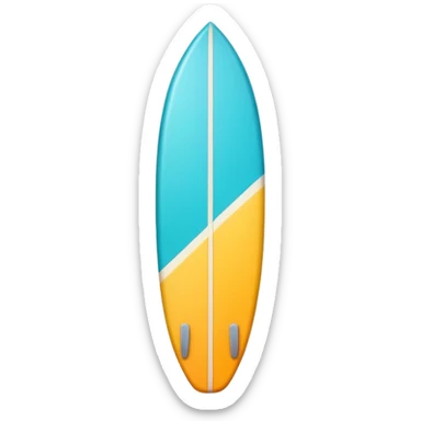surfboard icon, tropical surfboard, glossy texture, bright colors, cute mobile game icon style, 3D cartoon, soft shadows, clean background, no text, no watermark sticker