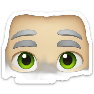 light complexion man with green eyes and gray hair spiked in the front sticker