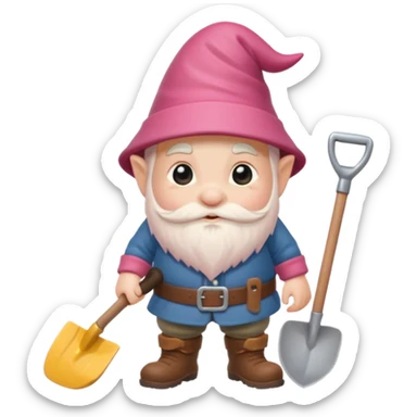gnome with shovel sticker