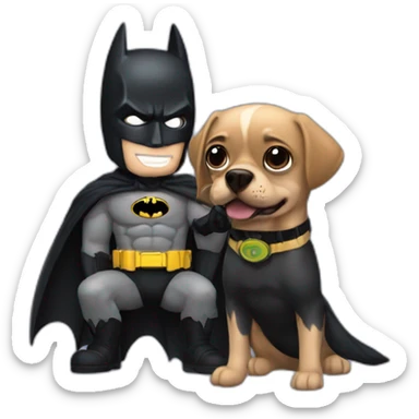 Batman playing with puggle sticker
