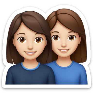 2 Besties g girls one dark brown hair one light brown hair sticker