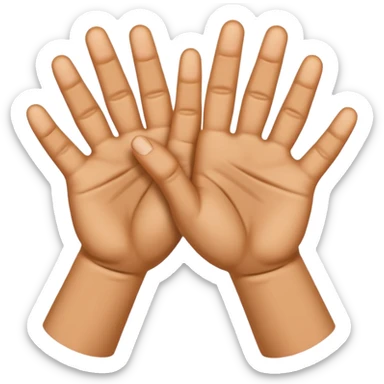 Emoji of hands interlacing fingers and pushing forward like cracking knuckles sticker