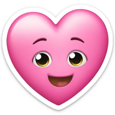 Pink cute heart sticker