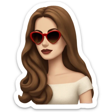 Lana Del Rey with heart sunglasses sticker