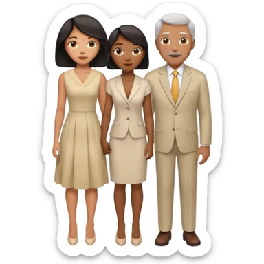 mixte couple black girl , white dark haired older  man sticker