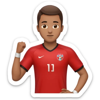 man soccer player with red jersey sticker