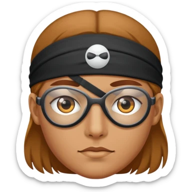 person with eye patch sticker