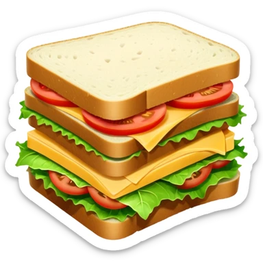 create a half sliced sandwich  sticker