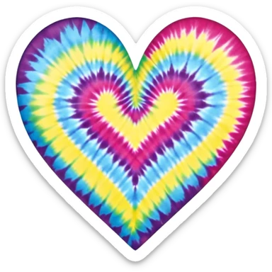 Tie dye heart sticker