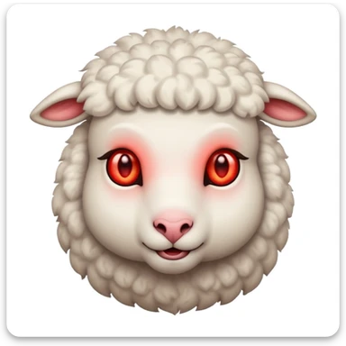 Evil lamb with glowing red eyes staring at you sticker