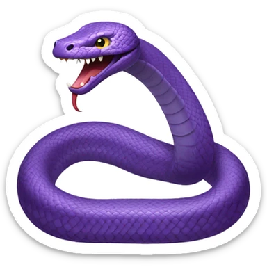 A purple snake looking angry, with an aggressive posture. sticker
