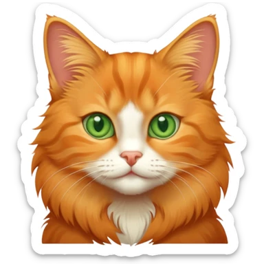A cute orange tabby cat with green eyes sticker