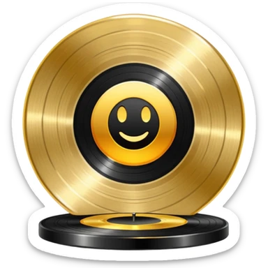 FAÇA UM DISCO DE VINIL QUE O CENTRO SEJA DE DOURADO sticker
