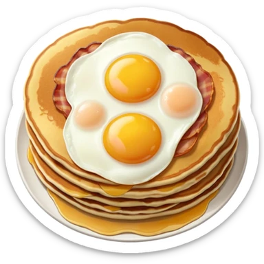 Pancakes and eggs and bacon sticker