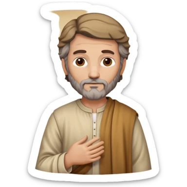 bullbody saint Joseph in simple everyday outfit sticker