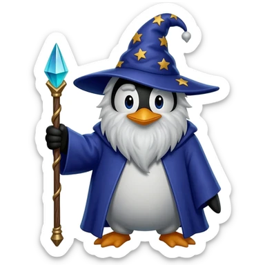 Penguin Wizard sticker