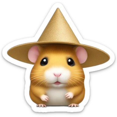 Un hamster avec un chapeau chinois triangulaire sticker