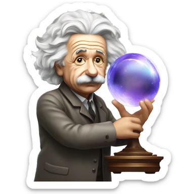 Albert Einstein with crystal ball sticker