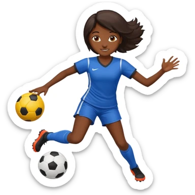 chica morena jugando futbol sticker