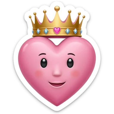 appls defeault pink heart with a crown sticker
