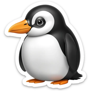 Pinguin mit geschlossenen Augen fröhlich mit herzen sticker