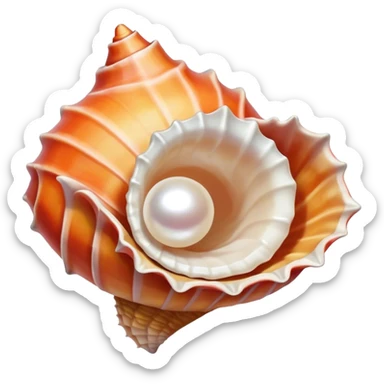 Concha de mar con perla  sticker