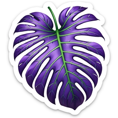 purple monstera leaf sticker